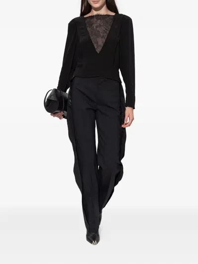 Iro Lace-panelled Blouse In Black