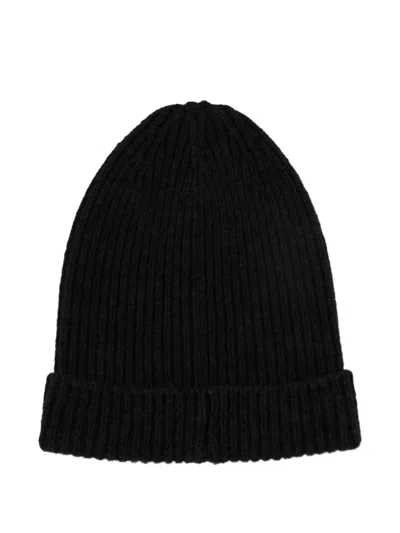 And Wander Logo-embroidered Beanie In Black