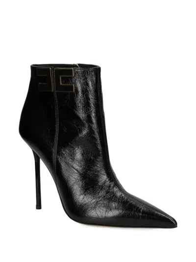 Elisabetta Franchi Logo-plaque Heeled Boots In Black