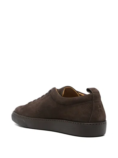 Henderson Baracco Leather Lace-up Trainers In Brown