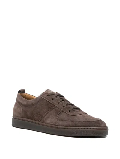 Henderson Baracco Suede Lace-up Sneakers In Brown