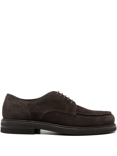 Henderson Baracco Suede Oxford Shoes In Brown