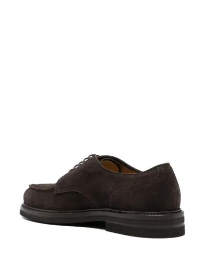 Henderson Baracco Suede Oxford Shoes In Brown