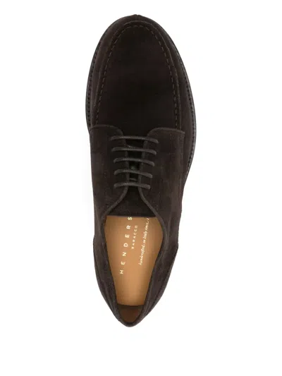 Henderson Baracco Suede Oxford Shoes In Brown