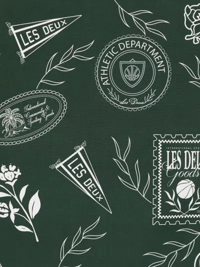 Les Deux Printed Cotton Neckerchief In Green