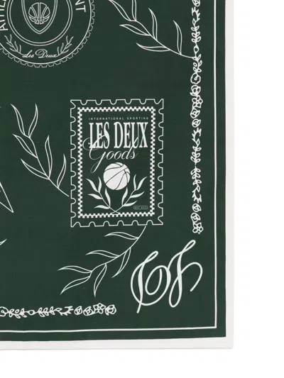 Les Deux Printed Cotton Neckerchief In Green