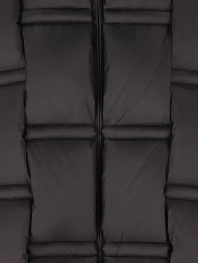 Raxxy Quilted Black Puffer Coat With High Collar In Black