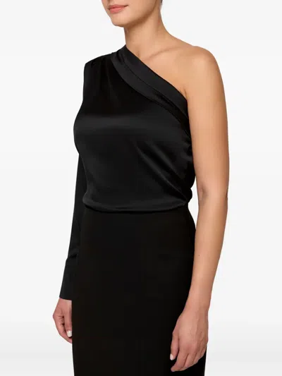 Amalin Carla One-shoulder Button Blouse In Black