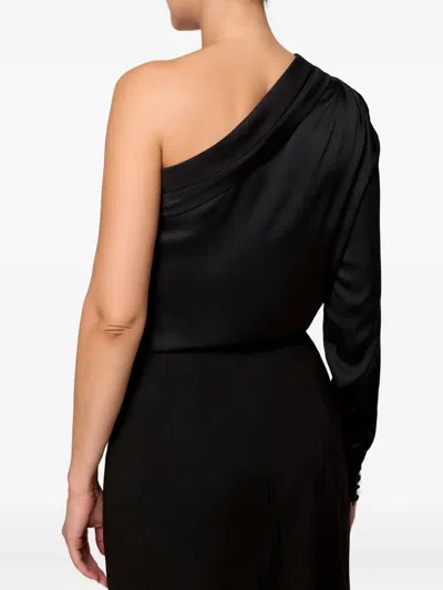 Amalin Carla One-shoulder Button Blouse In Black