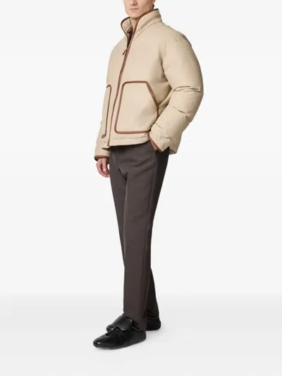 Tod's Down Jacket In Technical Cotton In Brown