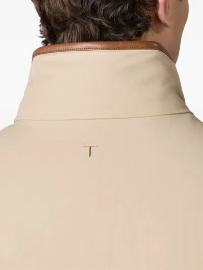 Tod's Down Jacket In Technical Cotton In Brown
