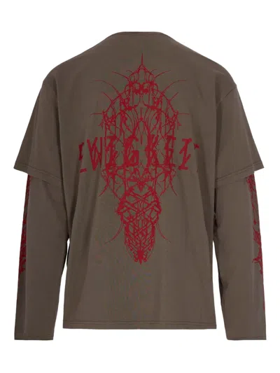 44 Label Group T-shirt Ewigkeit Double Sleeve In Brown