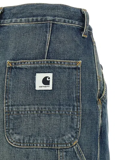 Carhartt Knee Length Skirt Pockets Belt Loops In Blue