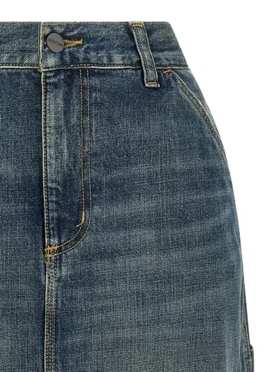 Carhartt Knee Length Skirt Pockets Belt Loops In Blue