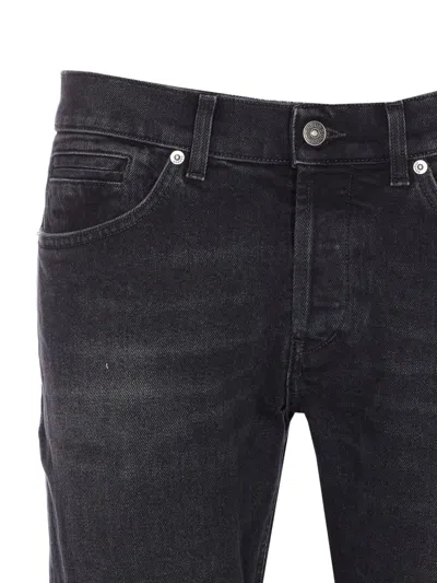 Dondup Straight Leg Jeans Featuring Five Pockets In Black