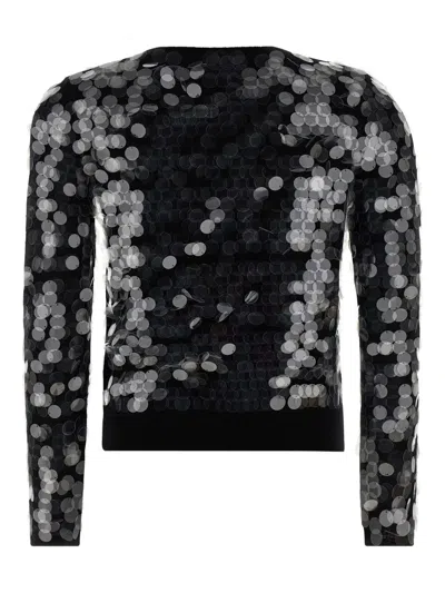 Max Mara Studio Necton Sequin Embellished Knit Cardigan In Black