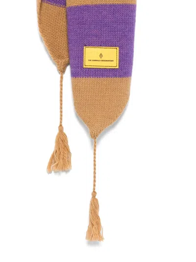 The Animals Observatory Striped Scarf In Brown