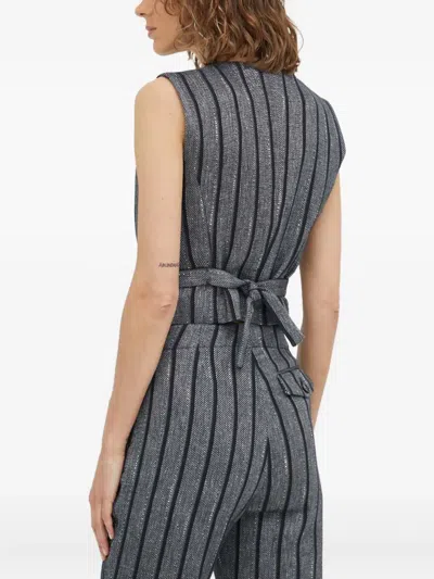 Day Birger Et Mikkelsen Striped Button-vest In Gray