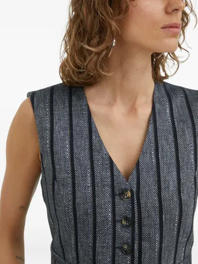 Day Birger Et Mikkelsen Striped Button-vest In Gray