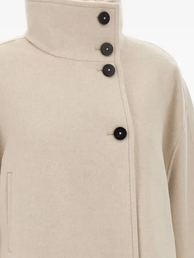Duno High-collar Jacket In Neutral