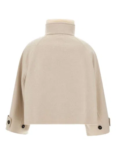 Duno High-collar Jacket In Neutral