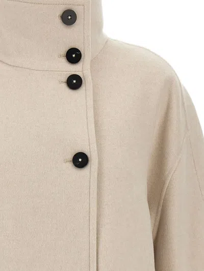 Duno High-collar Jacket In Neutral