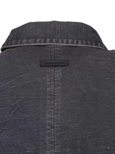 Fear Of God Mens Washed Black Utility Cropped Denim Jacket In Brown