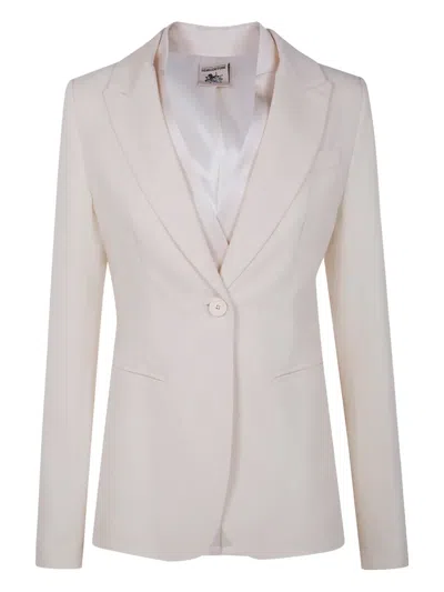 Semicouture Tailored Jacket Notched Lapels In Neutral