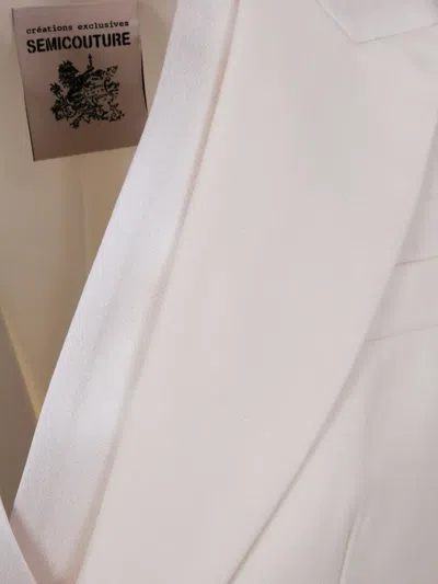 Semicouture Tailored Jacket Notched Lapels In Neutral