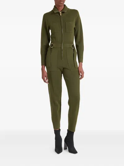 Temperley London Napoleon Knit Jumpsuit In Green