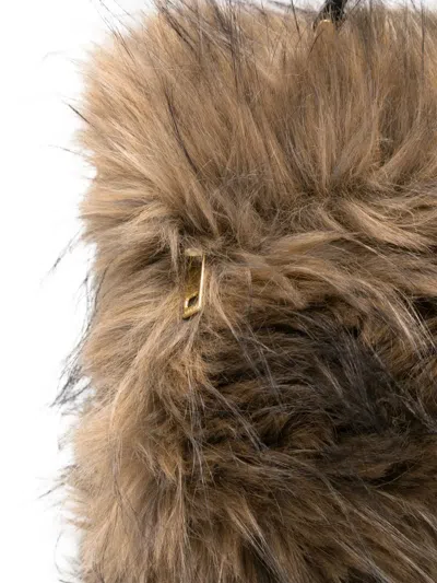Sacai Faux Fur Muff In Brown
