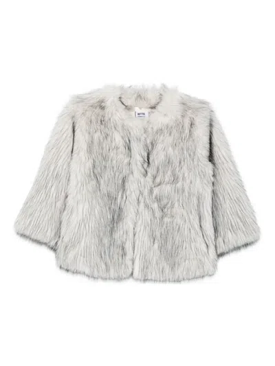 Betta Corradi Open-front Faux-fur Jacket In Gray