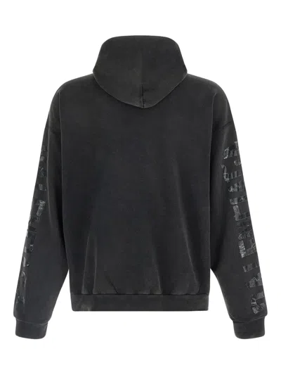 Balenciaga Men Transparent Tape Hoodie With Torn Pocket In Black