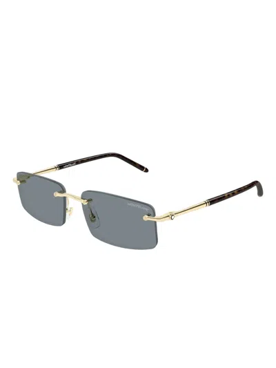 Montblanc Rectangle-frame Sunglasses In Black