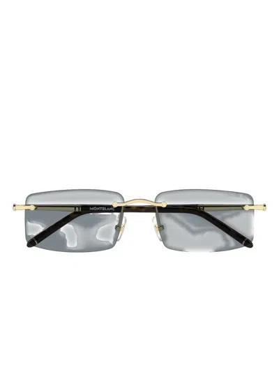 Montblanc Rectangle-frame Sunglasses In Black