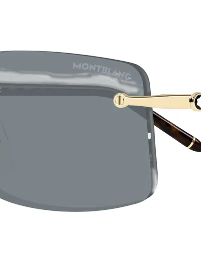 Montblanc Rectangle-frame Sunglasses In Black
