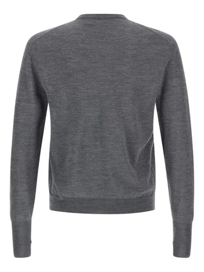 Ma'ry'ya Lightweight Knit Crew Neck Sweater In Gray