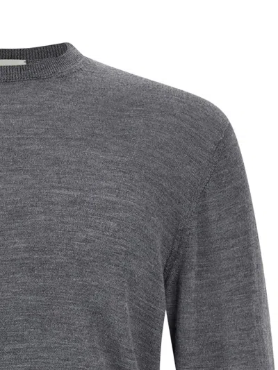Ma'ry'ya Lightweight Knit Crew Neck Sweater In Gray