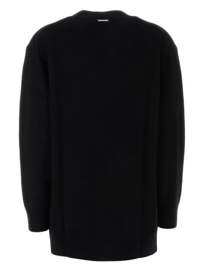 Michael Michael Kors Michael By Michael Kors Black Wool Oversize Cardigan In Black