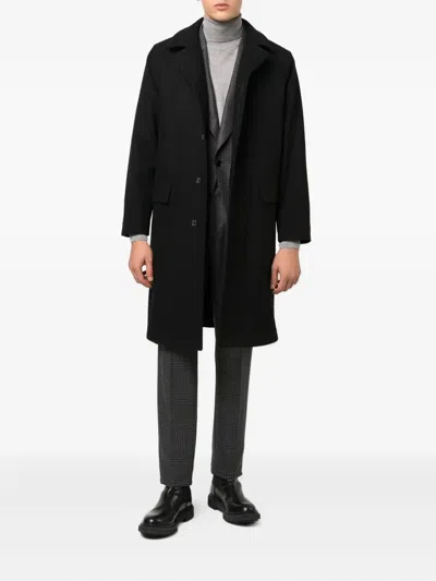 Tagliatore Loyds Buttoned Coat In Black
