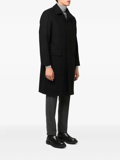 Tagliatore Loyds Buttoned Coat In Black