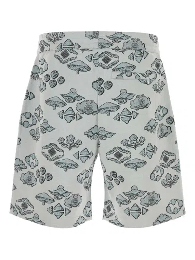 Casablanca Men Embroidered Stretch Jacquard Bermuda Shorts In Gray