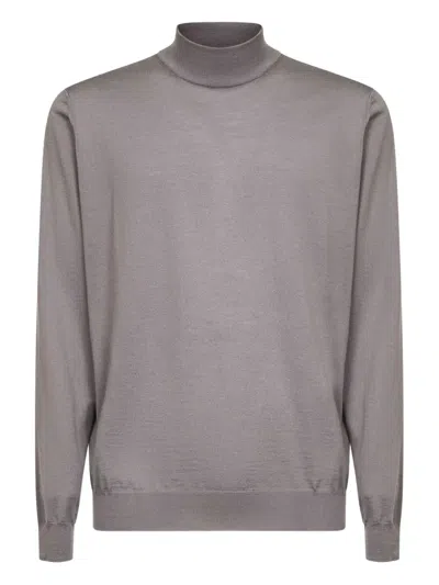 Lardini Man Turtleneck Khaki Size 46 Wool In Gray