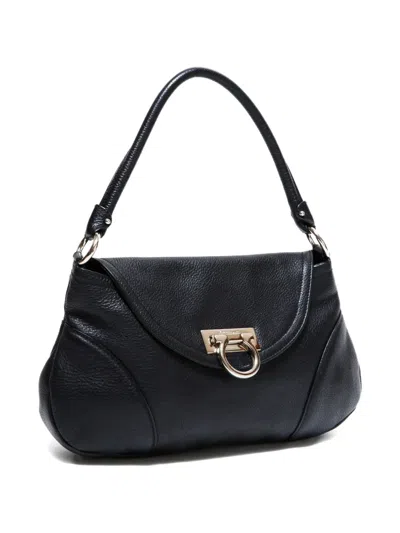 Pre-owned Ferragamo 2010-2025 Ganchini Shoulder Bag In Black