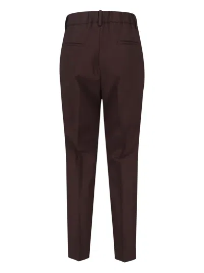 Incotex Straight-leg Trousers With Mid-rise Elastic Waistband And Tailored Finish In Brown