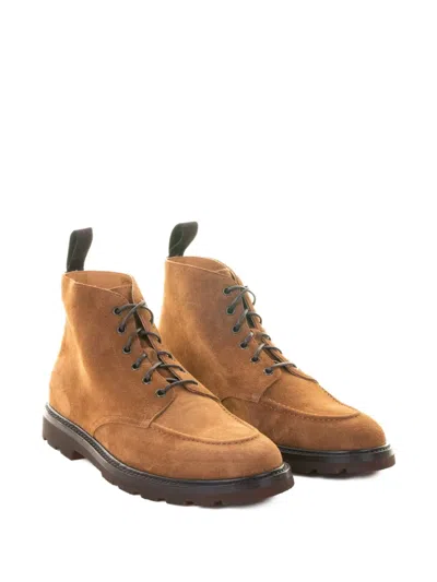 Henderson Baracco Lace-up Suede Ankle Boots In Brown