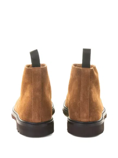 Henderson Baracco Lace-up Suede Ankle Boots In Brown