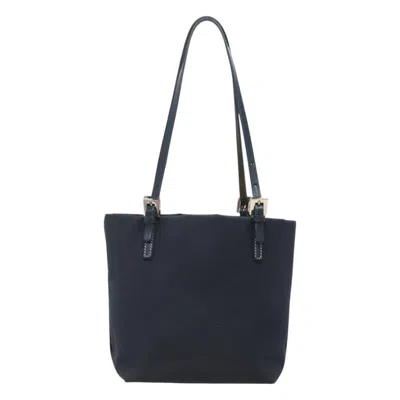 Pre-owned Fendi Trotter Canvas Tote Bag Navy Canvas Shoulder Bag ()