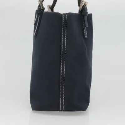 Pre-owned Fendi Trotter Canvas Tote Bag Navy Canvas Shoulder Bag ()