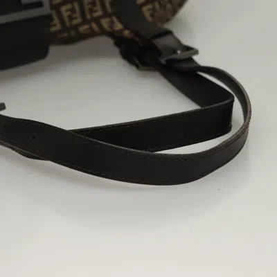 Pre-owned Fendi Zucchino Brown Canvas Shoulder Bag ()